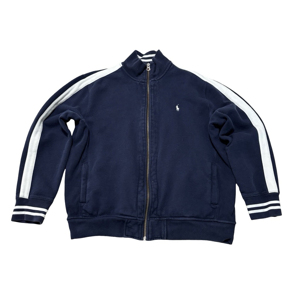Vintage Polo Ralph Lauren Men's Full Zip Heavyweight Track Jacket Navy Size XL
